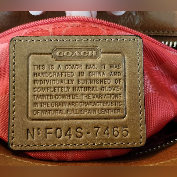 Coach Hamilton Burnished Glove Tanned Genuine Leather Satchel Handbag Like New - Picture 14 of 16